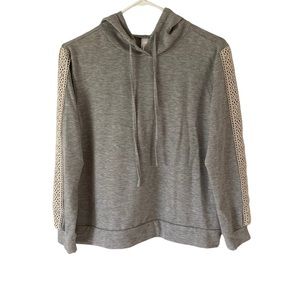 Flora By Flora Nikrooz Crochet Lightweight Hoodie Womens Size S Gray Comfy